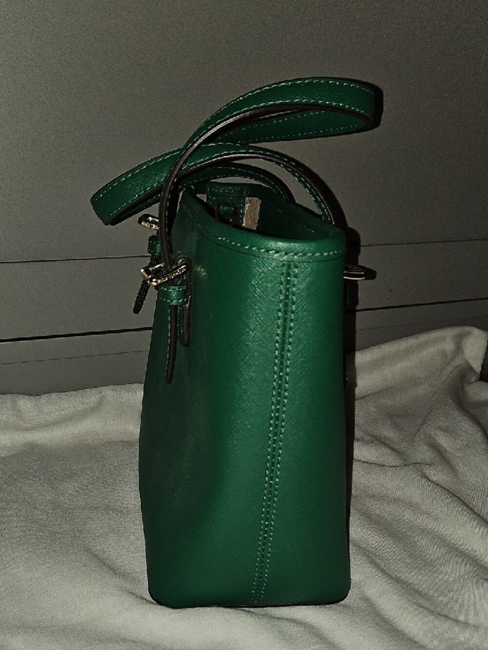 Michael Kors Emerald Green Saffiano Leather Mini Tote - Picture 7 of 16